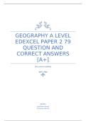 GEOGRAPHY A LEVEL EDEXCEL PAPER 2
