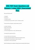 CRIS TEST Exam Questions and Answers &vert; Latest 2026 &vert; Guaranteed Pass&period;