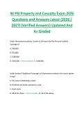 NJ PSI Property and Casualty Exam 2026  Questions and Answers Latest &lpar;2026 &sol;  2027&rpar; &lpar;Verified Answers&rpar; Updated And  A&plus; Graded