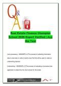 Real Estate Finance &ndash; Champion School 2026 &vert; 300&plus; Exam Questions & Verified Answers &vert; FHA&comma; Loans&comma; TILA&comma; SAFE Act