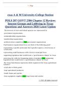 POLS 207 GOVT 2306 Chapter 12 Review&colon;  Interest Groups and Lobbying in Texas  Questions and Answers 2026 Latest Update 