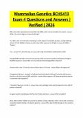 Mammalian Genetics BCH5413 Exam 4 Questions and Answers &vert; Verified &vert; 2026