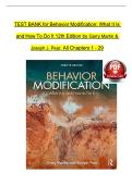 TEST BANK For Behavior Modification&colon; What It Is and How To Do It&comma; 12th Edition by Martin & Pear&comma; All 29 Chapters Covered&comma; Verified Latest Edition