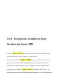 CISR - Personal Lines Miscellaneous Exam Questions and Answers 2025