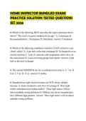 HOME INSPECTOR BUNDLED EXAMS PRACTICE SOLUTION TESTED QUESTIONS SET 2026