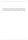 Test Bank and Solutions For Genetic Analysis An Integrated Approach 3rd Edition By Mark F&period; Sanders