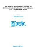 TEST BANK FOR NURSING RESEARCH IN CANADA&comma; 5TH EDITION