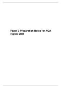Paper 3 Preparation Notes for AQA Higher 2025&period;