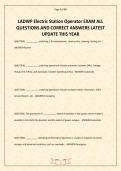 LADWP Electric Station Operator EXAM ALL QUESTIONS AND CORRECT ANSWERS LATEST UPDATE THIS YEAR&period;pdf