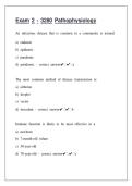 Exam 2 - 3280 Pathophysiology Questions and Answers with 100&percnt; Complete Solutions UPDATED&excl;&excl;&excl;&period;