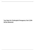 Test Bank for Prehospital Emergency Care &lpar;12th Ed&rpar; by Mistovich