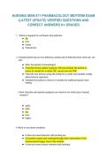 MSN 571 Pharmacology Midterm Exam &ndash; 2026&sol;2027 Latest Update with Verified Questions and A&plus; Graded Correct Answers