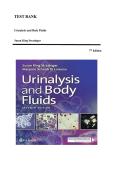 TEST BANK&lowbar;&lowbar;Urinalysis and Body Fluids 7th Edition by Susan King Strasinger &comma; ISBN&colon; 9780803675827 &vert;All Chapters Included&vert; Guide A&plus;