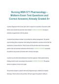 MSN 571 Pharmacology Midterm Exam &ndash; 2026&sol;2027 Test Questions with Correct A&plus; Graded Answers