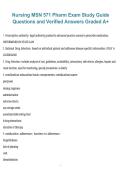 MSN 571 Pharmacology Exam Study Guide &ndash; 2026&sol;2027 Questions with Verified A&plus; Graded Answers