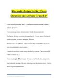 Kinematics Instructor Key Exam Questions and Answers Graded A&plus;