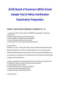 ACHE Board of Governors &lpar;BOG&rpar; Actual Sample Test & Fellow Certification Examination Preparation