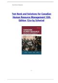 Test Bank and Solution Manual for Canadian Human Resource Management 12th Canadian Edition
