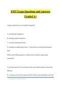 EMT Exam Questions and Answers Graded A&plus;