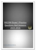 NSG300 Exam 1 Practice Questions And Answers 2025-2026 