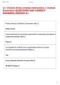 LI &sol; LE Course Army License instructors &sol; License  Examiners QUESTIONS AND CORRECT  ANSWERSGRADED A&plus;
