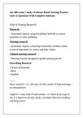 nur 400 exam 1 study&colon; Evidence-Based Nursing Practice &lpar;unit 1&rpar; Questions With Complete Solutions