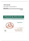 TEST BANK&lowbar;&lowbar;Policy & Politics in Nursing and Health Care 8th Edition by Diana J&period; Mason &comma; ISBN&colon; 9780323749602 &vert;All Chapters Verified&vert; Guide A&plus;