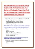Texas Fire Marshal Exam With Actual Questions & Verified Answers&comma; Plus Explained Rationales&sol;Expert Verified For Guaranteed 100&percnt; Pass 2026&sol;Latest Update&sol;Instant Download Pdf