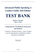 Complete Test Bank - Advanced Public Speaking&colon; A Leader's Guide&comma; 2nd Edition &ndash; Michael Hostetler&comma; Mary Kahl &ndash; ISBN 9781138216686 &lpar;All Chapters 1&ndash;13&rpar;