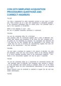 CON 2370 SIMPLIFIED ACQUISITION PROCEDURES QUESTIONS AND CORRECT ANSWERS