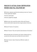 BIOLOGY B ACTUAL EXAM CERTIFICATION REVIEW 2026 FULL SOLUTION SET