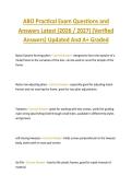 ABO Practical Exam Questions and  Answers Latest &lpar;2026 &sol; 2027&rpar; &lpar;Verified  Answers&rpar; Updated And A&plus; Graded