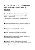 BIOLOGY B ACTUAL EXAM COMPREHENSIVE TEST 2026 COMPLETE QUESTIONS AND ANSWERS