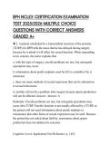 BPH NCLEX CERTIFICATION EXAMINATION TEST 2025&sol;2026 MULTIPLE CHOICE QUESTIONS WITH CORRECT ANSWERS GRADED A&plus;