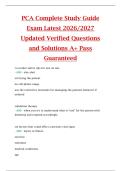 PCA Study Exam Laws and Regulations Study Guide Exam Latest 2026&sol;2027 Updated Verified Questions and Solutions A&plus; Pass Guaranteed