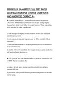 BPH NCLEX EXAM PREP FULL TEST PAPER 2025&sol;2026 MULTIPLE CHOICE QUESTIONS AND ANSWERS GRADED A&plus;