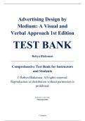 Complete Test Bank - Advertising Design by Medium&colon; A Visual and Verbal Approach&comma; 1st Edition &ndash; Robyn Blakeman &ndash; ISBN 9781032183596 &lpar;All Chapters 1&ndash;19&rpar;