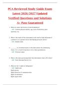 Package Deal for PCA Complete Study Guide Exam Latest 2026&sol;2027 Updated Verified Questions and Solutions A&plus; Pass Guaranteed