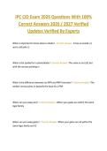 IPC CID Exam 2026 Questions With 100&percnt;  Correct Answers 2026 &sol; 2027 Verified  Updates Verified By Experts