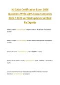 NJ CALA Certification Exam 2026  Questions With 100&percnt; Correct Answers  2026 &sol; 2027 Verified Updates Verified  By Experts