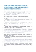 CON 2370 SIMPLIFIED ACQUISITION PROCEDURES TAKE 14 e QUESTIONS AND CORRECT ANSWERS