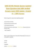 SANS SEC401 Module Quizzes Updated  Exam Questions And 100&percnt; Verified  Answers Latest 2026 Update &vert; Graded  A&plus; &vert; 100&percnt; Success