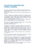 CON 2370 DAU QUESTIONS AND CORRECT ANSWERS