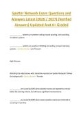 Spotter Network Exam Questions and  Answers Latest &lpar;2026 &sol; 2027&rpar; &lpar;Verified  Answers&rpar; Updated And A&plus; Graded