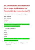 NYC Electrical Engineer Exam Questions With  Correct Answers &lpar;Verified Answers&rpar; Plus  Rationales 2026 Q&A &vert; Instant Download Pdf 