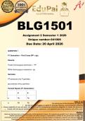 BLG1501 Assignment 2 &lpar;COMPLETE ANSWERS&rpar; Semester 1 2026 &lpar;641006&rpar; - DUE 20 April 2026