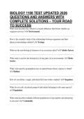 BIOLOGY 1108 TEST UPDATED 2026 QUESTIONS AND ANSWERS WITH COMPLETE SOLUTIONS &ndash; YOUR ROAD TO SUCCESS