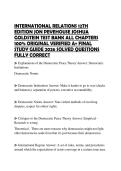 INTERNATIONAL RELATIONS 12TH EDITION JON PEVEHOUSE JOSHUA GOLDSTEIN TEST BANK ALL CHAPTERS 100&percnt; ORIGINAL VERIFIED A&plus; FINAL STUDY GUIDE 2026 SOLVED QUESTIONS FULLY CORRECT