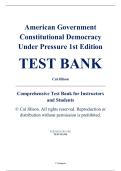 Complete Test Bank - American Government&colon; Constitutional Democracy Under Pressure&comma; 1st Edition &ndash; Cal Jillson &lpar;All Chapters 1&ndash;10&rpar;