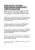 BARB UGA BIO 1108 EXAM 1 QUESTIONS AND ANSWERS WITH COMPLETE SOLUTIONS